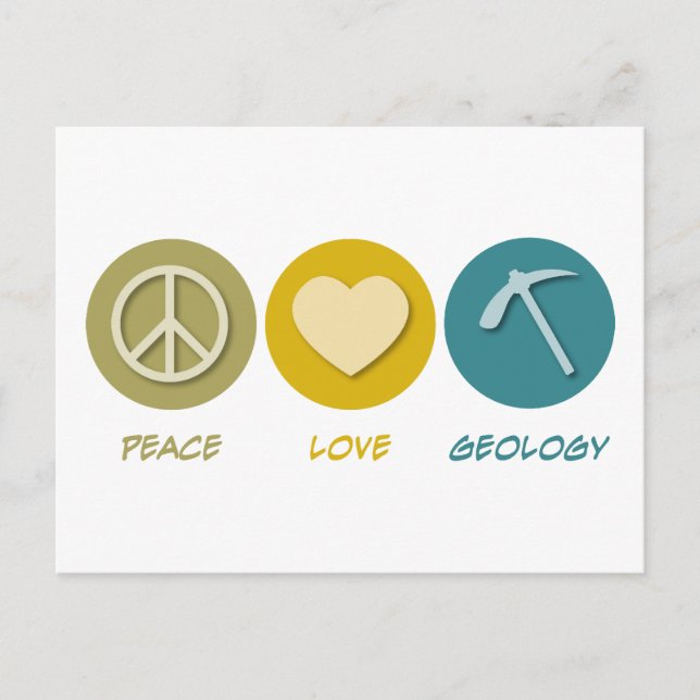 Peace Love Geology Postcard (Front)