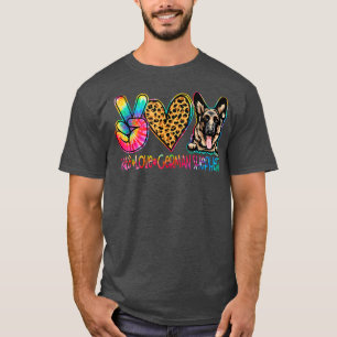 Peace Love German Shepherd Tie Dye Dog Lover  T-Shirt