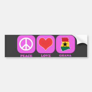 Peace Love Ghana Bumper Sticker