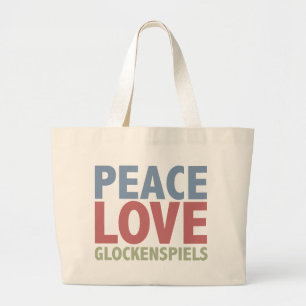 Peace Love Glockenspiels Large Tote Bag