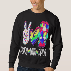 Peace Love Gnome Peace Love Gnomes Hearts Decor Sweatshirt