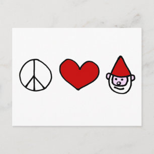 Peace Love Gnome Postcard