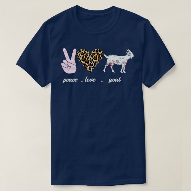 Peace love Goat Mama and her Goat live in peace  T-Shirt (Design Front)