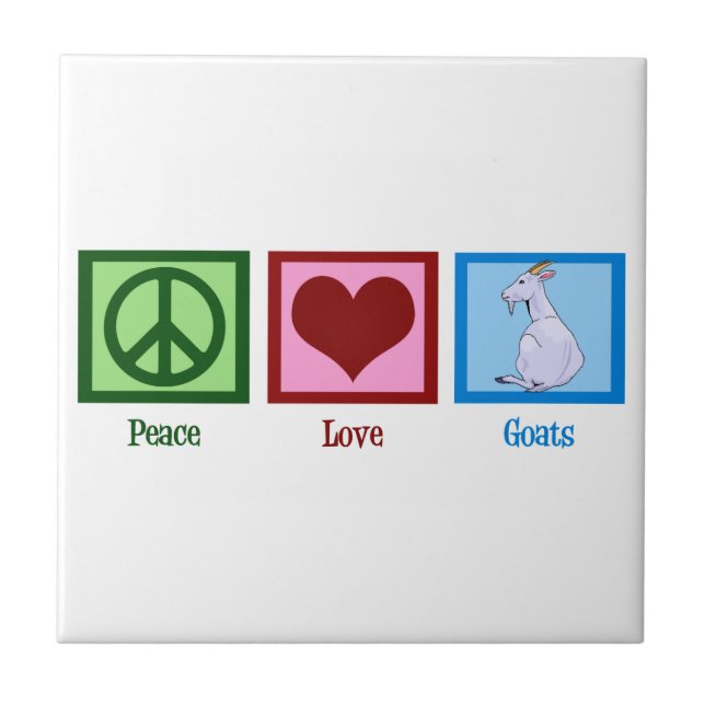 Peace Love Goats Ceramic Tile (Front)