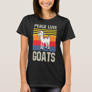 Peace Love Goats Farm Animal  For Men Women Retro T-Shirt