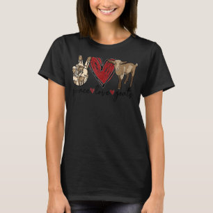 Peace Love Goats Farm Girl Goat For Women T-Shirt