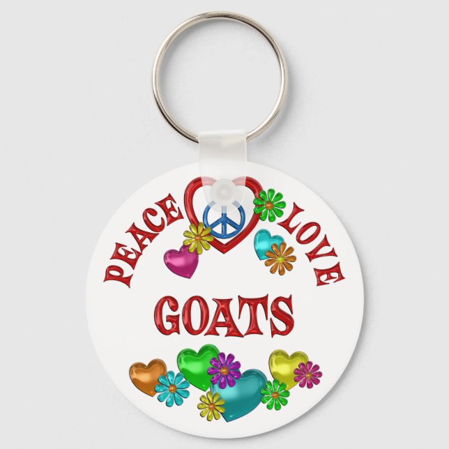 Peace Love Goats Key Ring (Front)