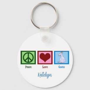 Peace Love Goats Key Ring