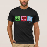 Peace Love Goats T-Shirt<br><div class="desc">A pretty green peace sign,  red heart,  and an adorable goat gift for a farmer or person who likes farm animals.</div>