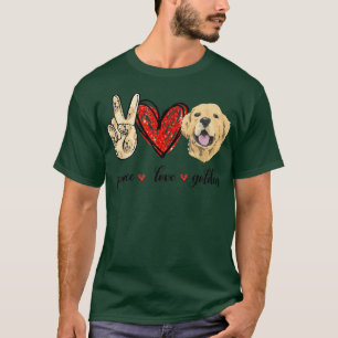 Peace Love Golden Dog Lover Golden Retriever Dad M T-Shirt