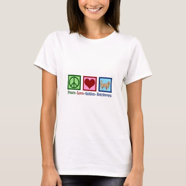 Peace Love Golden Retriever Women's T-Shirt (Front)