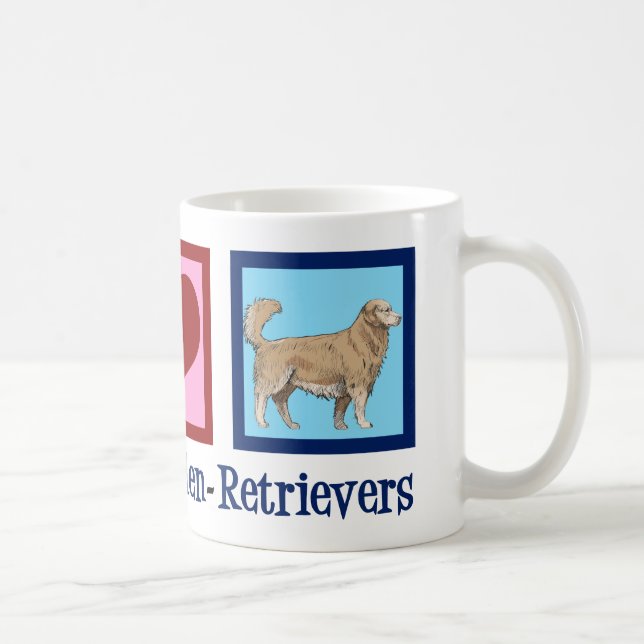 Peace Love Golden Retrievers Coffee Mug (Right)