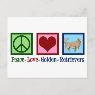 Peace Love Golden Retrievers Postcard