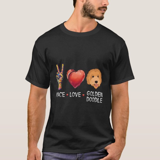 Peace Love Goldendoodle Gift For Men Women Kids Do T-Shirt (Front)