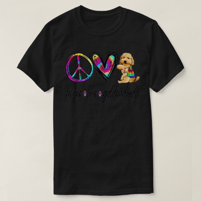 peace love Goldendoodle gift for men women kids do T-Shirt (Design Front)