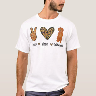 Peace Love Goldendoodle Leopard Lover Pet Dog Pupp T-Shirt