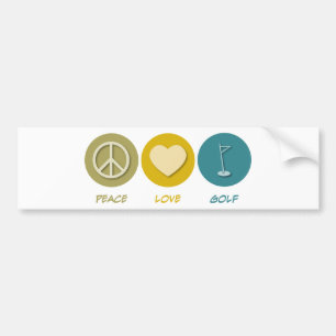 Peace Love Golf Bumper Sticker