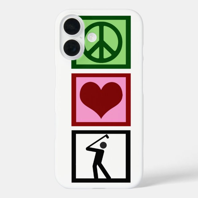Peace Love Golf Case-Mate iPhone Case (Back)