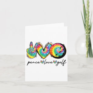 Peace Love Golf Funny Tie Dye Golf Lovers 1 Card