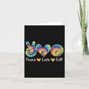 Peace Love Golf Funny Tie Dye Golf Lovers Card
