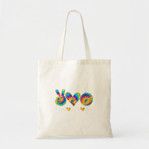 Peace Love Golf Funny Tie Dye Golf Lovers Tote Bag
