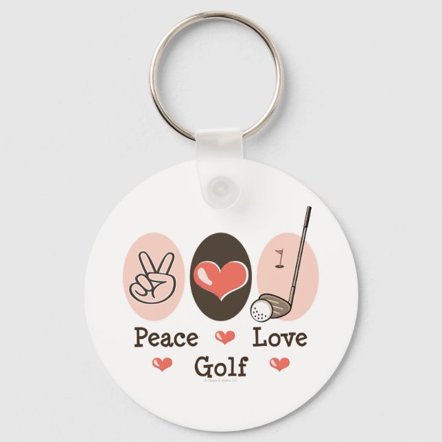 Peace Love Golf Key Chain (Front)