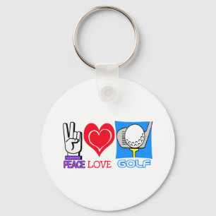 PEACE LOVE GOLF KEY RING