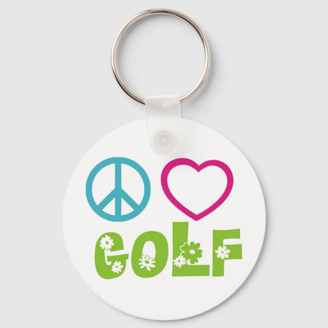 Peace Love Golf Key Ring (Front)