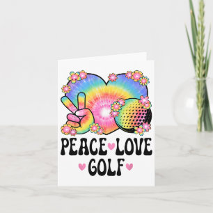 Peace Love Golf Lover 60s 70s Hippie Outfit Cute G Card