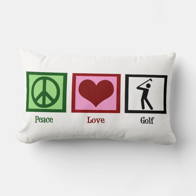Peace Love Golf Lumbar Cushion (Front)