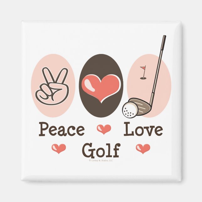 Peace Love Golf Magnet (Front)