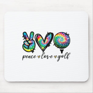 Peace Love Golf Player Tie Dye Golf Lovers Funny Mouse Pad