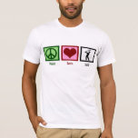 Peace Love Golf T-Shirt<br><div class="desc">Playing golf is my favourite way to relax. Nothing better than putting balls on the green.</div>