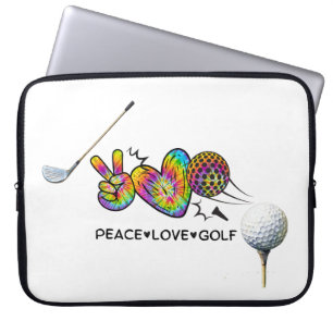 Peace Love Golf Tie-Dye Laptop Sleeve