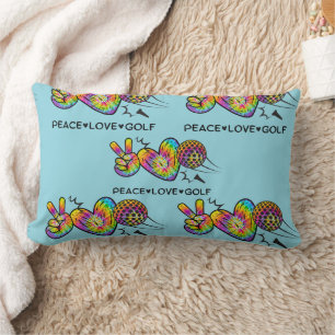 Peace Love Golf Tie-Dye Lumbar Cushion
