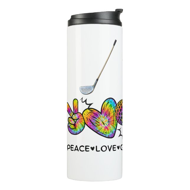 Peace Love Golf Tie-Dye Thermal Tumbler (Rotated Left)