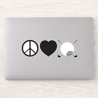 Peace Love Golf Vinyl Sticker