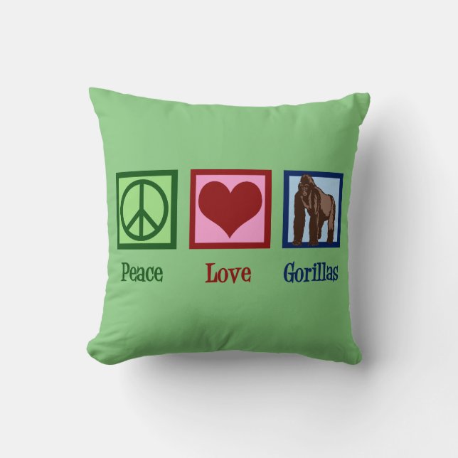 Peace Love Gorillas Cushion (Front)