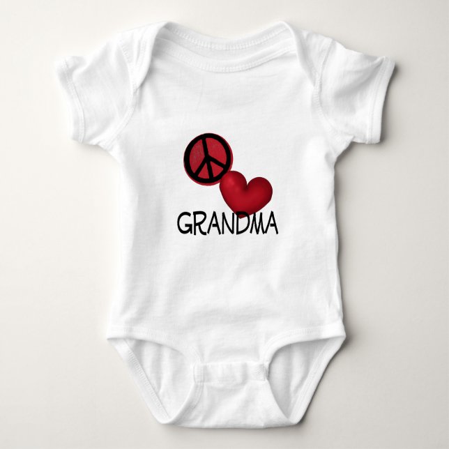 Peace Love Grandma Baby Bodysuit (Front)