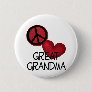 Peace Love Great Grandma 6 Cm Round Badge