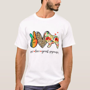 Peace Love Great Pyrenees Funny For Dog Lover T-Shirt