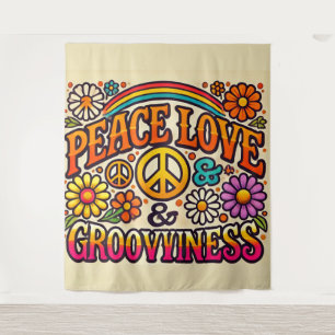Peace, Love, & Grooviness Tapestry