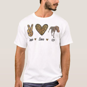 Peace Love GSP german pointer Pet Dog Puppy Owner T-Shirt