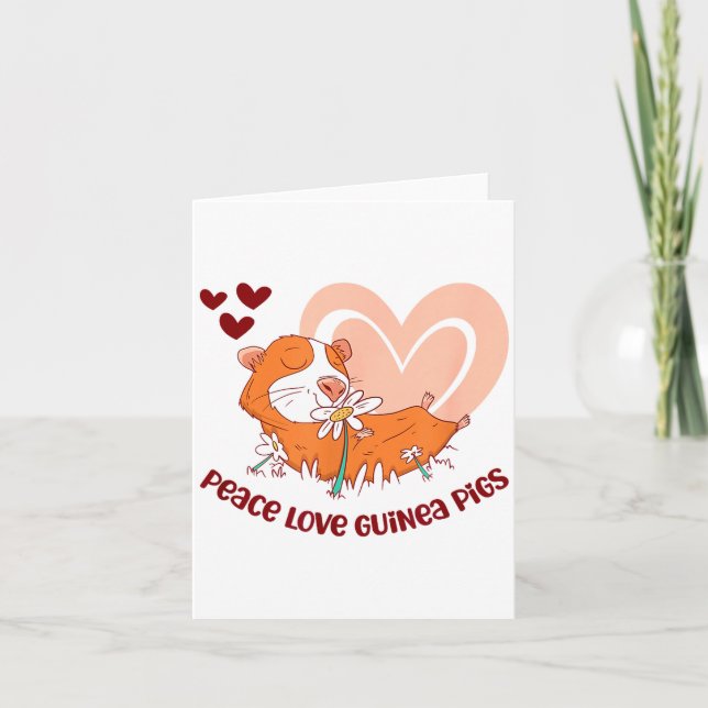 Peace Love Guinea Gs Funny Saying For Guinea Gs Lo Card (Front)