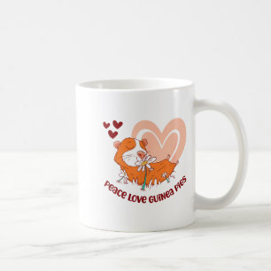 Peace Love Guinea Pigs Funny Saying For Guinea Pig Coffee Mug