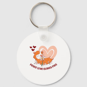 Peace Love Guinea Pigs Funny Saying For Guinea Pig Key Ring