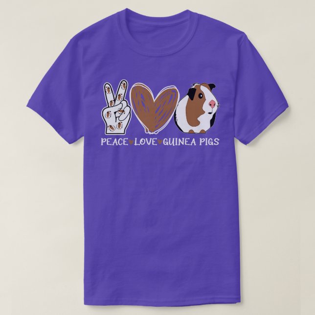 Peace Love Guinea Pigs Leopar Premium  T-Shirt (Design Front)