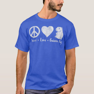Peace Love Guinea Pigs Lover Wheek Retro  T-Shirt