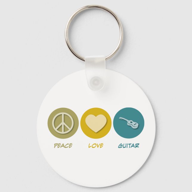 Peace Love Guitar Key Ring (Front)