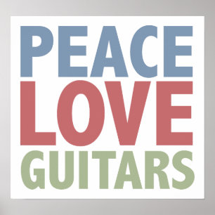 Peace Love Guitars Poster